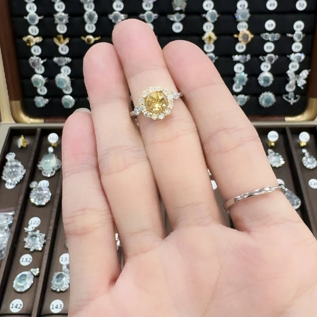 黄晶手链银S925镶嵌财****我
