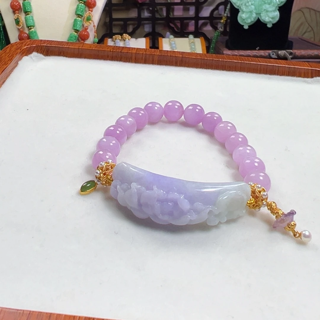 翡翠未镶嵌毛衣链手牌