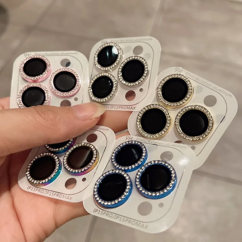 适用苹果17镶钻镜头膜iPhone15/14手机后置摄像头分体式无损高清