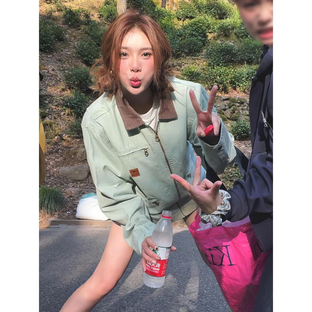 色女式工装夹克2026秋季新热款式独特超级好看的时尚品牌情侣夹克