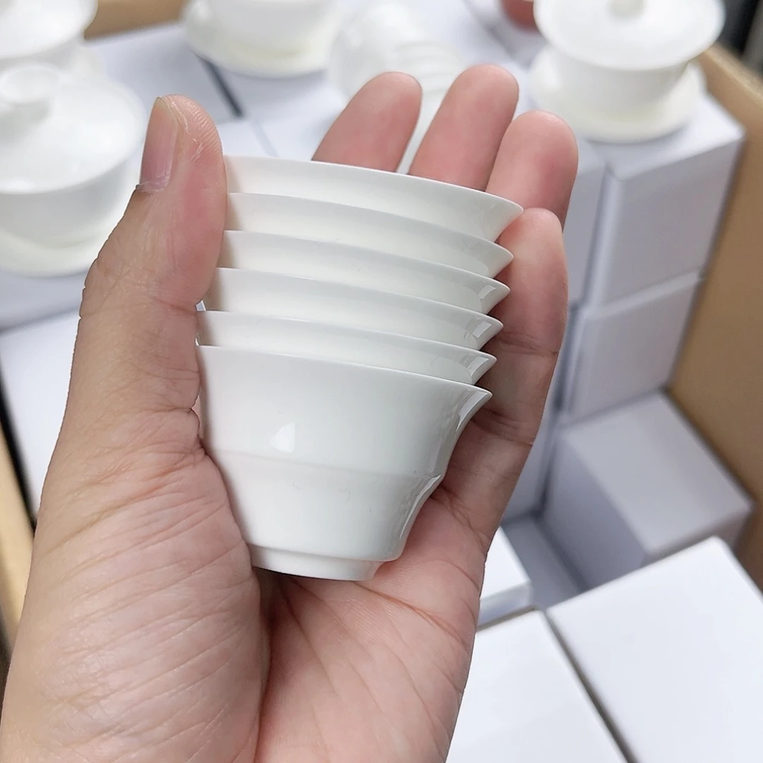 【闪购商品】6个竹节杯骨瓷超薄胎