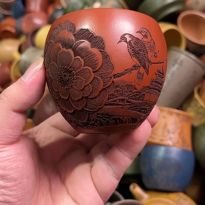 紫砂茶杯全手工紫砂主人杯