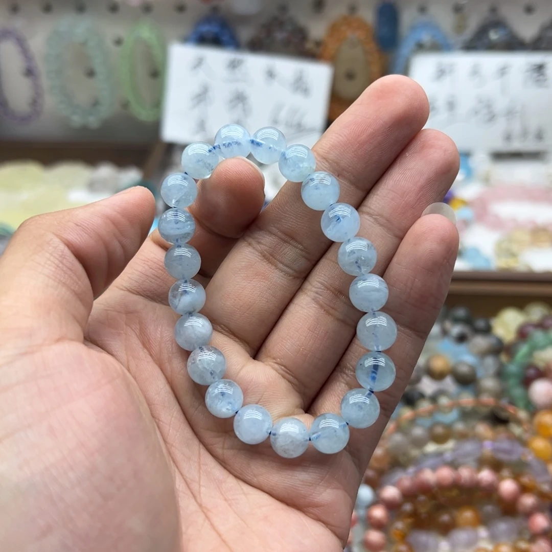 水晶手链未镶嵌9.2咪海蓝宝手链