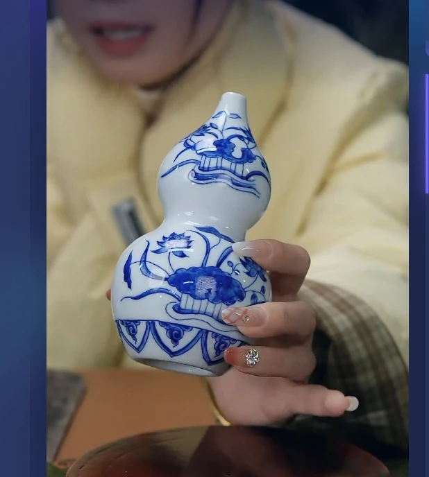 景德镇陶瓷供应链青花荷花画片葫芦瓶151y