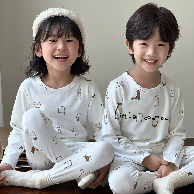 Little common小平常童装儿童内衣套装男童女童秋衣裤打底衣套装