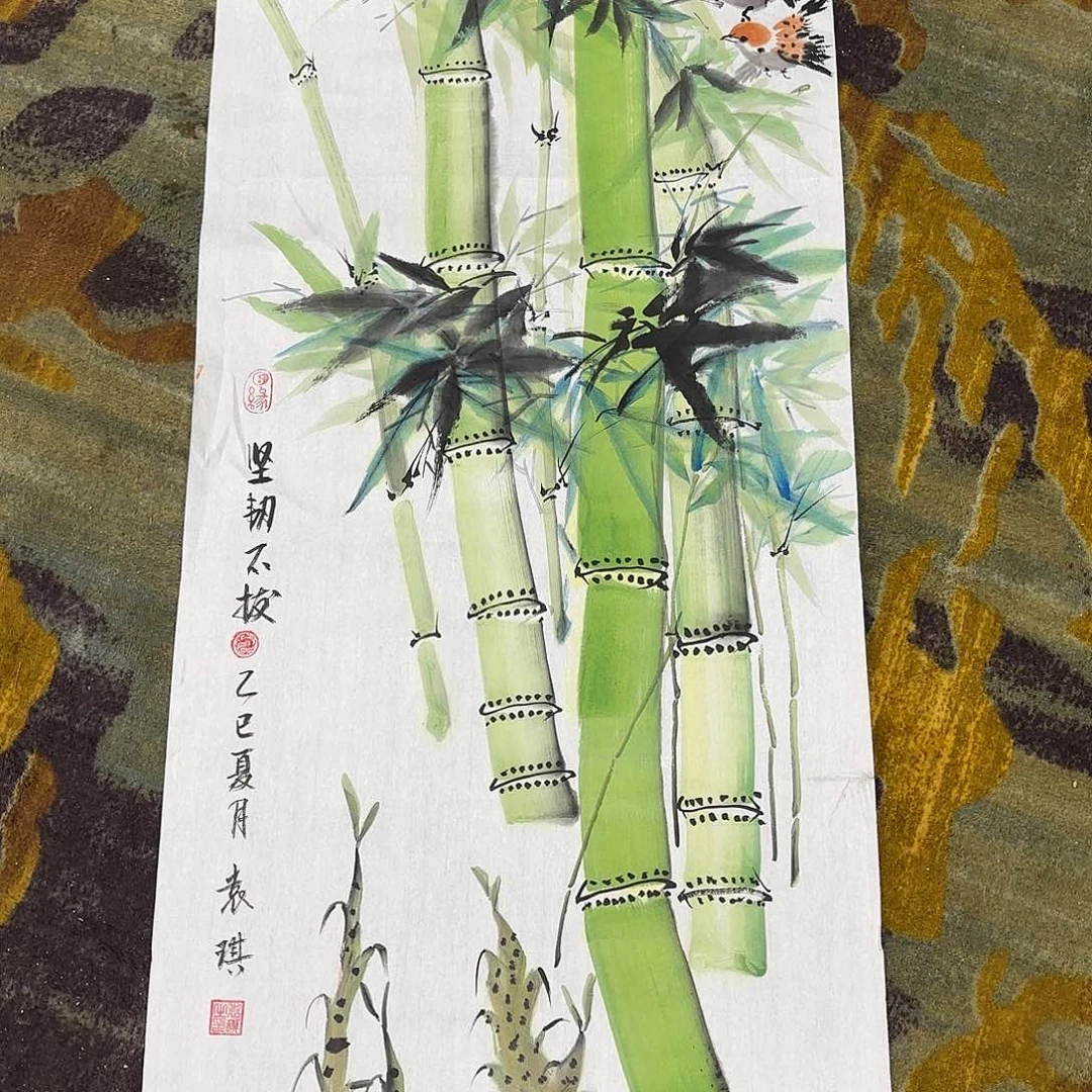 菲***合国画三尺花鸟童童