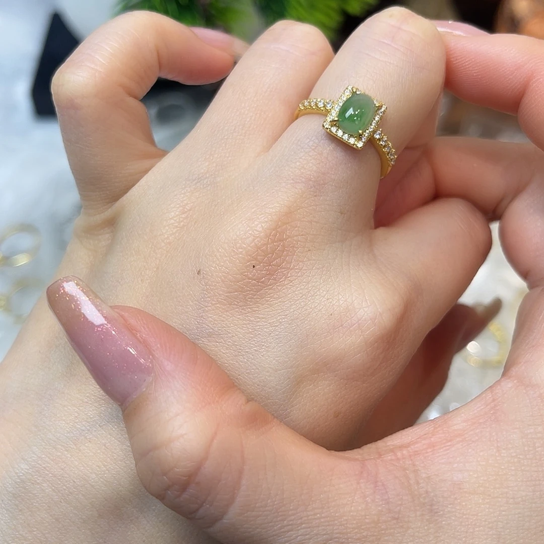 翡翠银S925镶嵌戒指