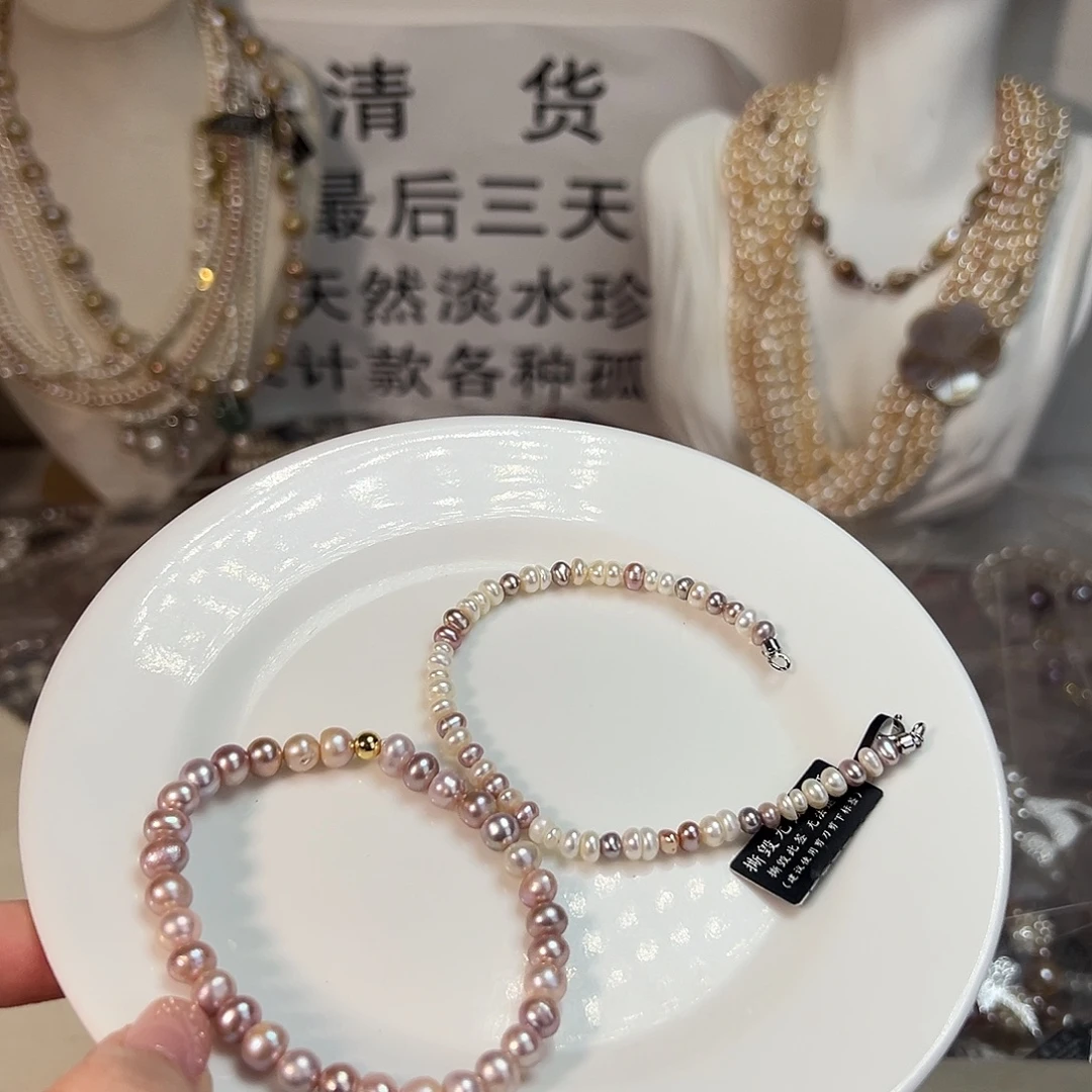 银S925镶嵌时尚设计款淡水珍珠淡水珍珠
