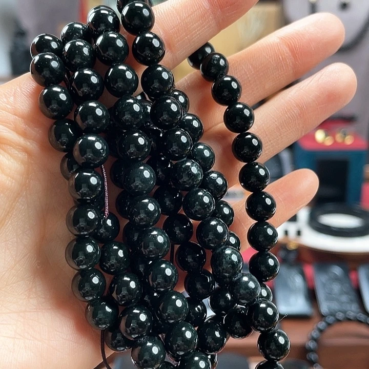 和田玉项链未镶嵌黑青福利108