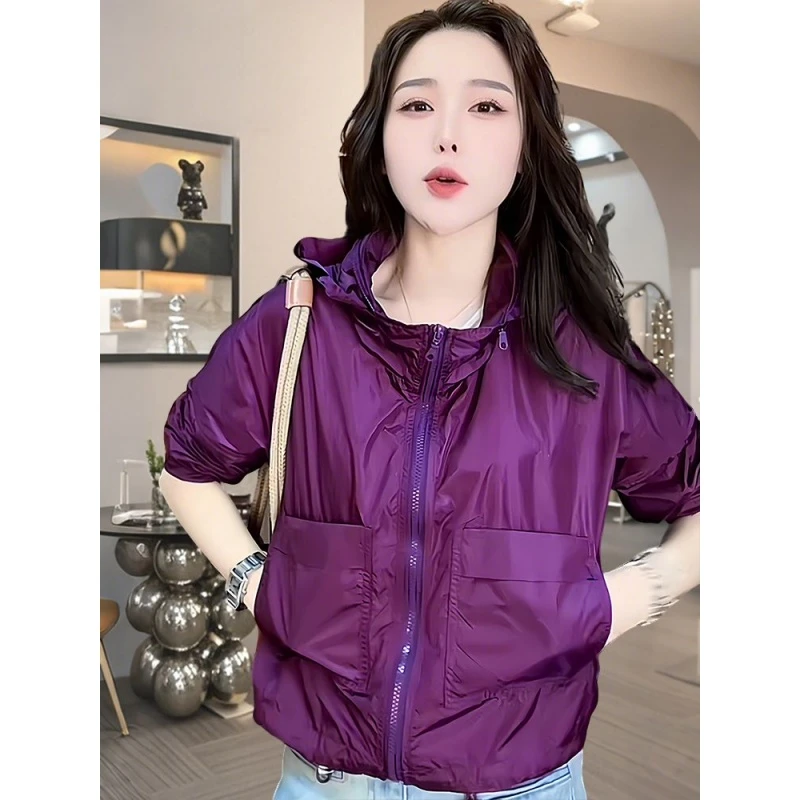 【帽子两穿】胖mm设计感大兜透气防晒衣女2025夏季时尚户外遮阳外套