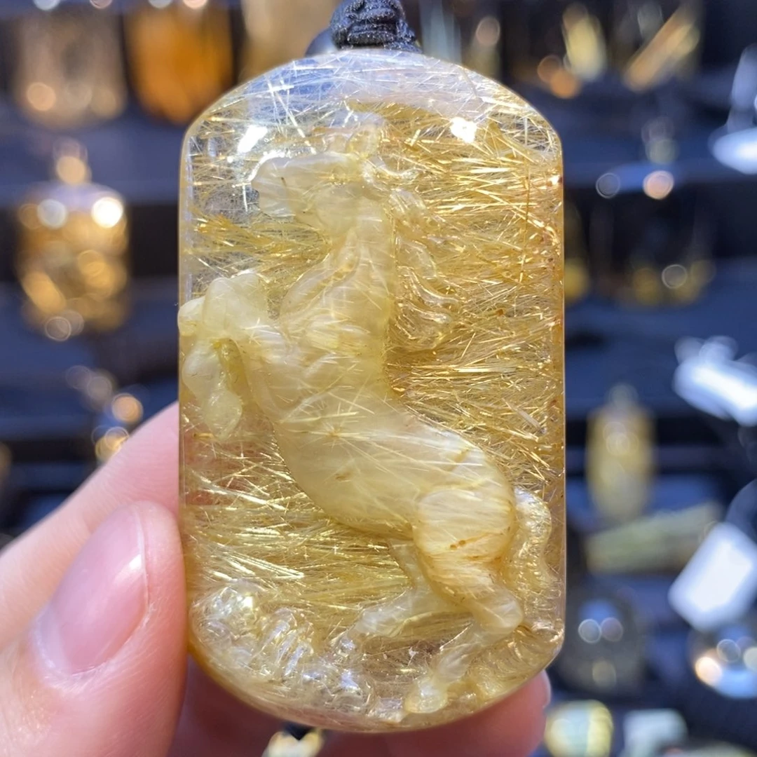 颈饰未镶嵌水晶钛晶骏马吊坠