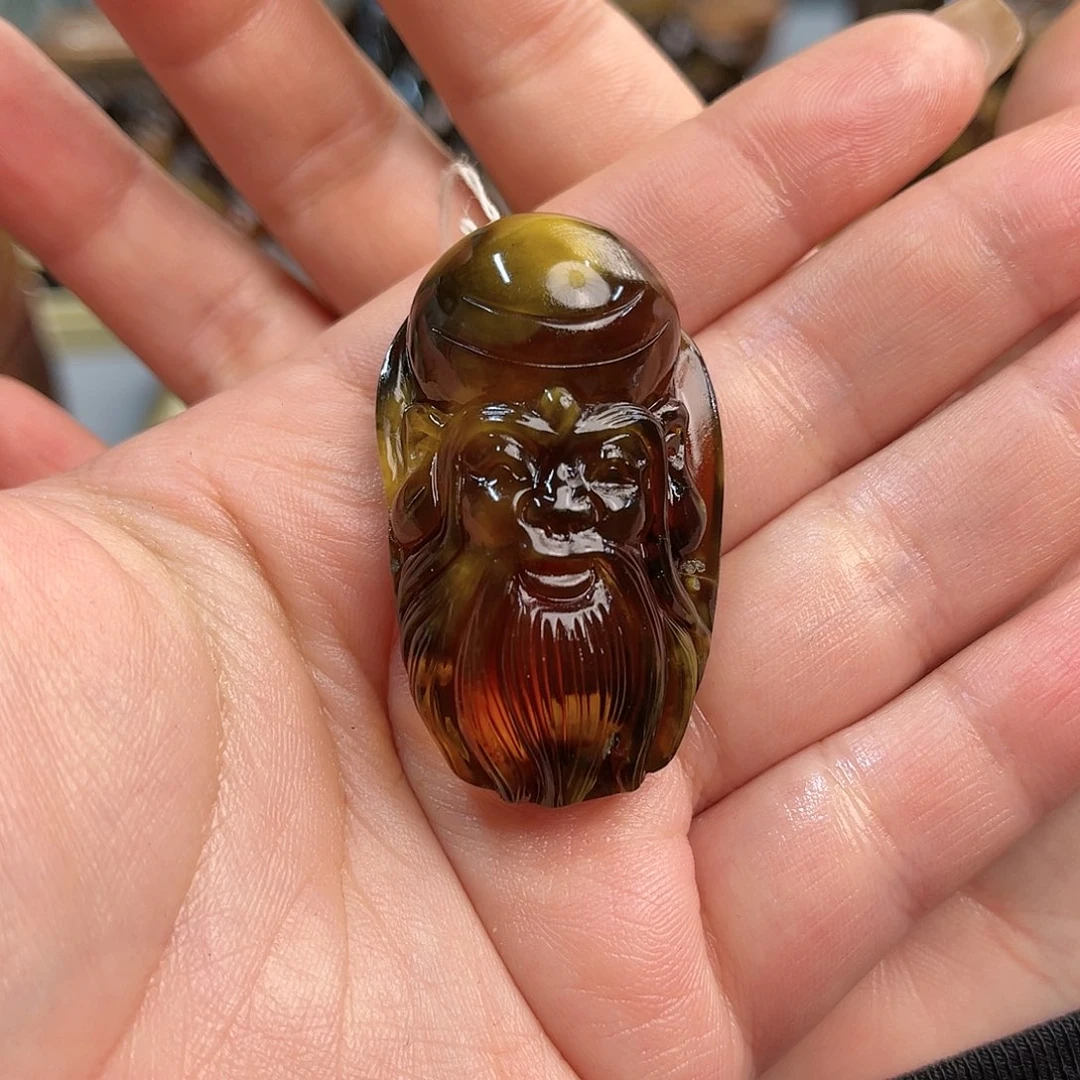 琥珀手链未镶嵌缅甸琥珀雕刻艺术品