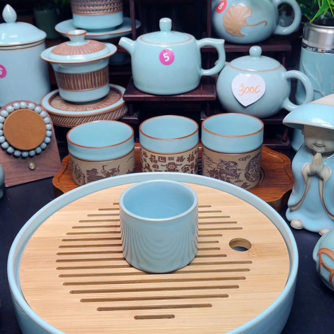 【闪购商品】河南汝瓷原产地，茶器摆件，瓷珠