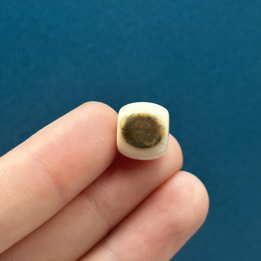D8841天然猛犸牙 蓝眼睛桶珠12*10.9mm支持鉴定 假一罚四