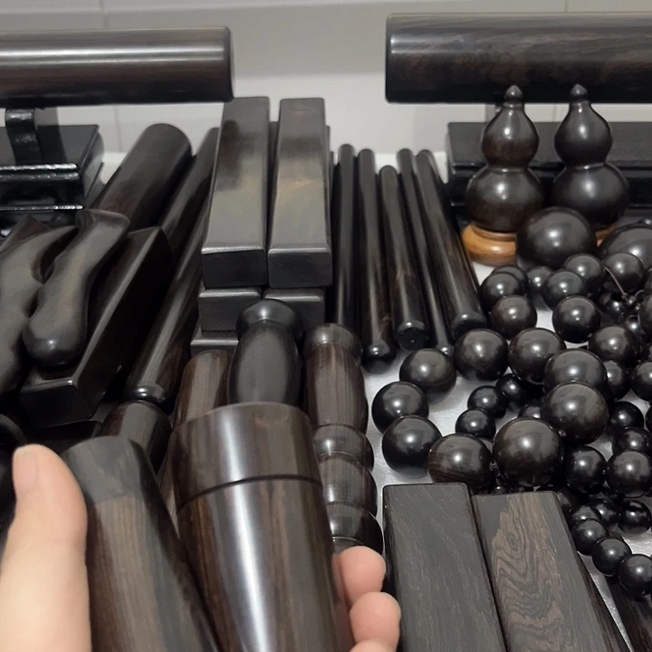 黑酸枝木类真*紫光檀牙签盒一大一小