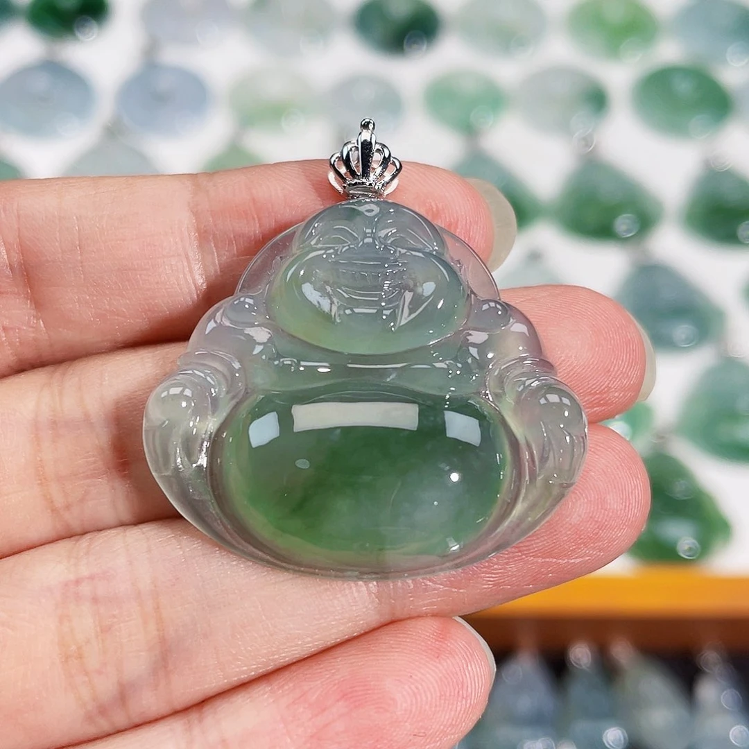 颈饰18K金镶嵌翡翠吊坠