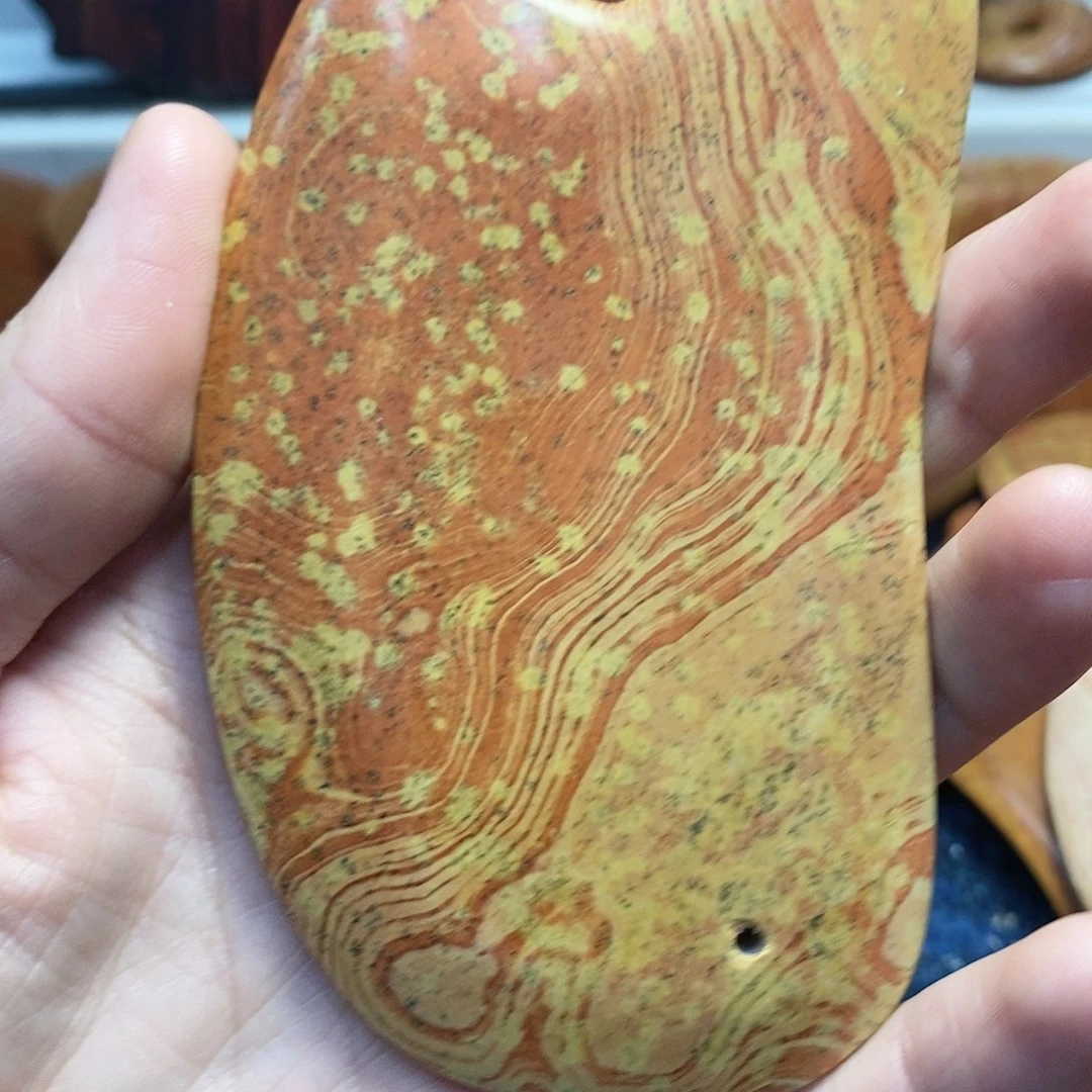 泗滨砭石戴**金花纹板子