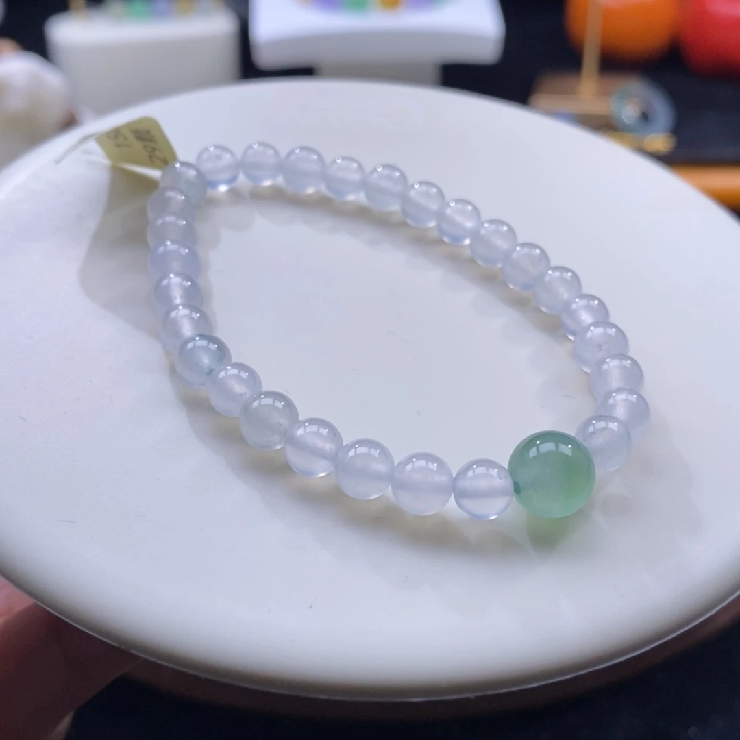 未镶嵌手串翡翠冰茅台白手串卡6+