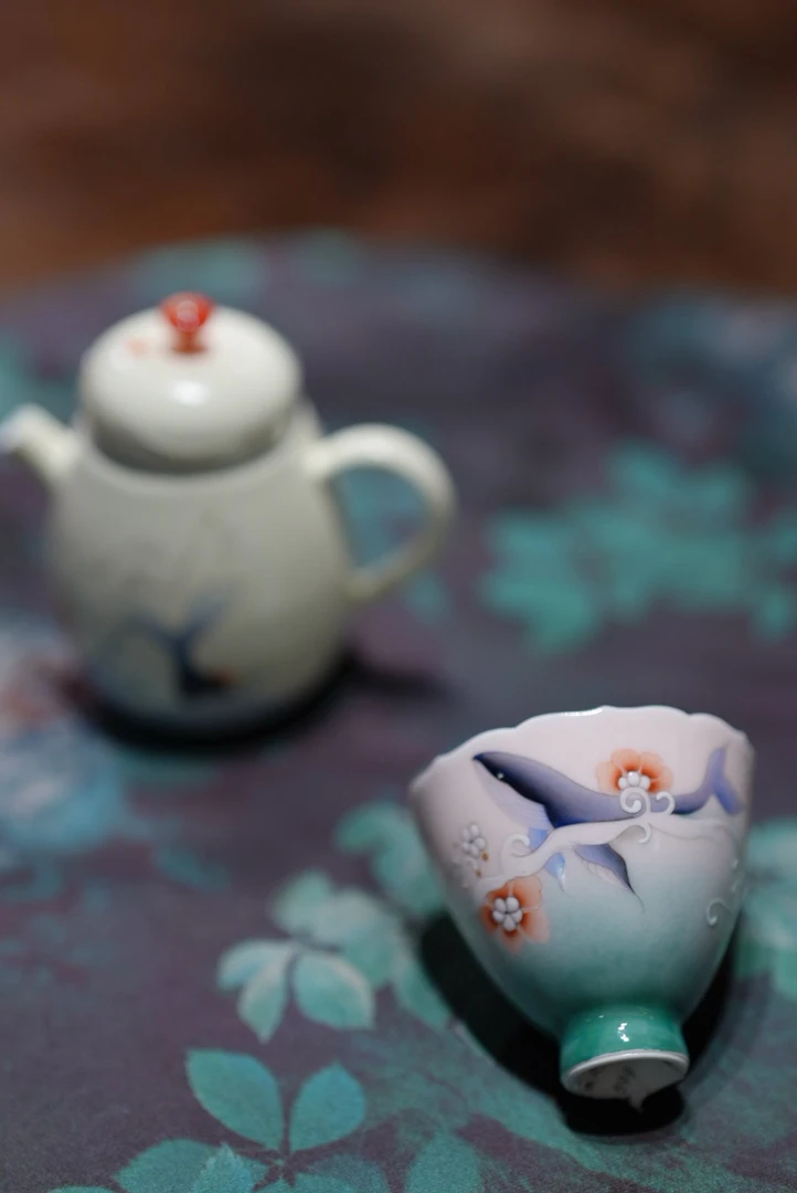 三秋月-大鱼之夏系列品茗杯 茶空间茶器创意纯手工主人杯手绘手绘