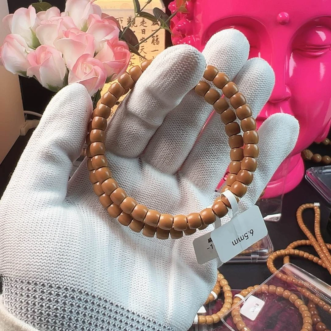 橄榄核手串老挝核尖单圈直切福利款微露白