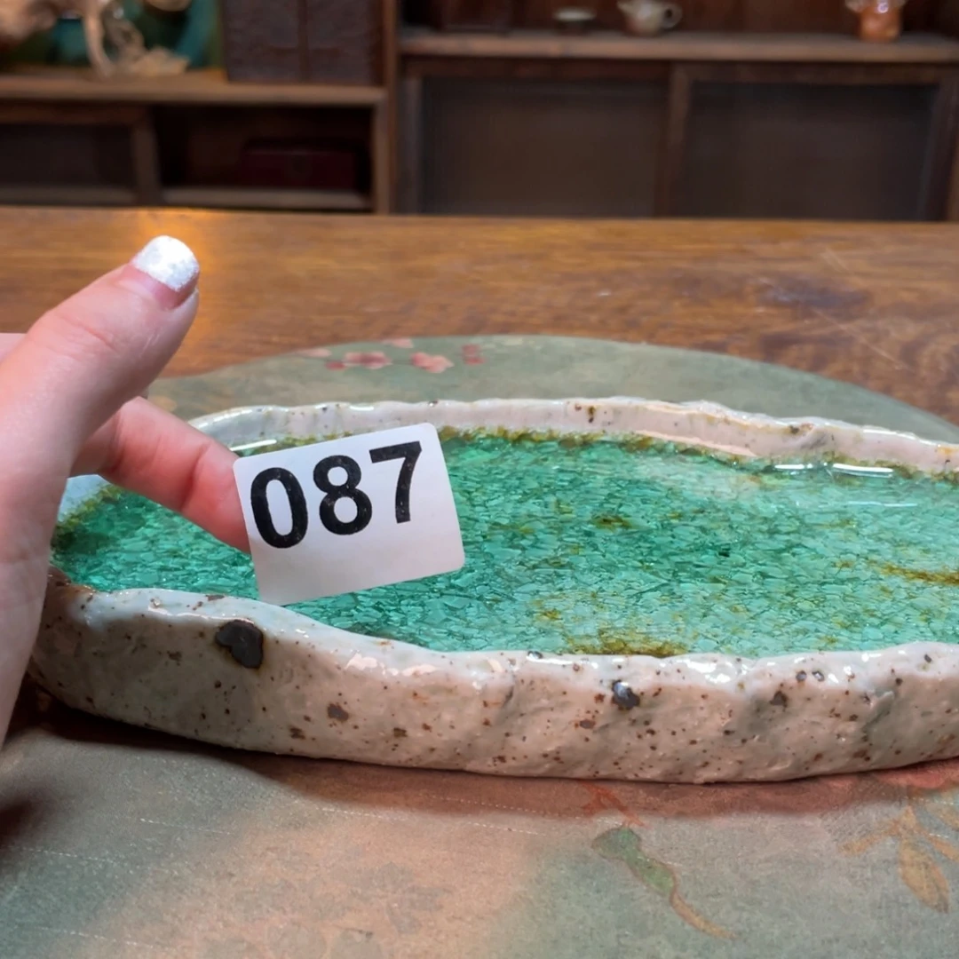 柴烧纯手工手绘陶瓷素****澜