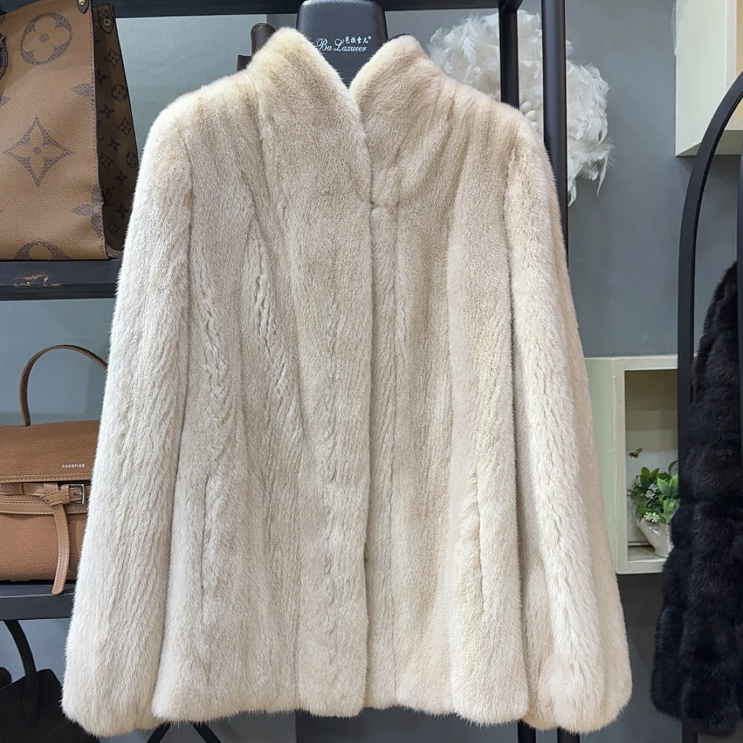 冬日暖阳抽刀款水貂外套