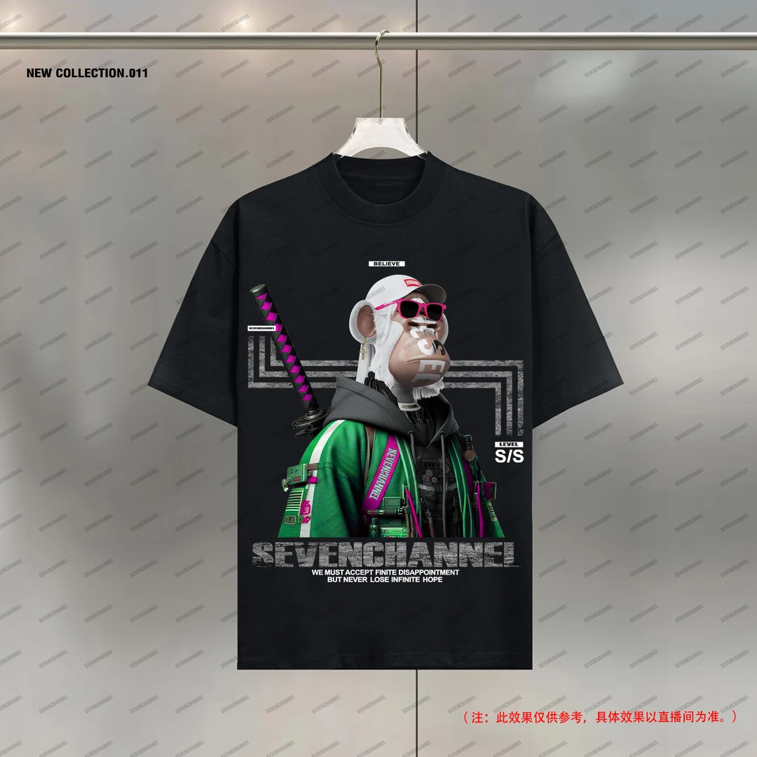 GD小众设计买手店男女同款短袖“大武士”宽松圆领