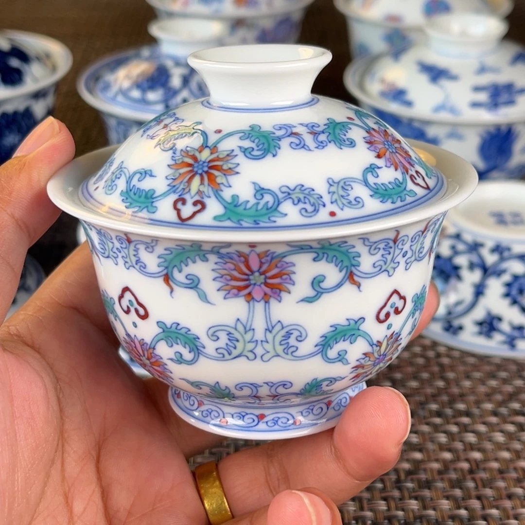 瓷片景德镇陶瓷盖碗