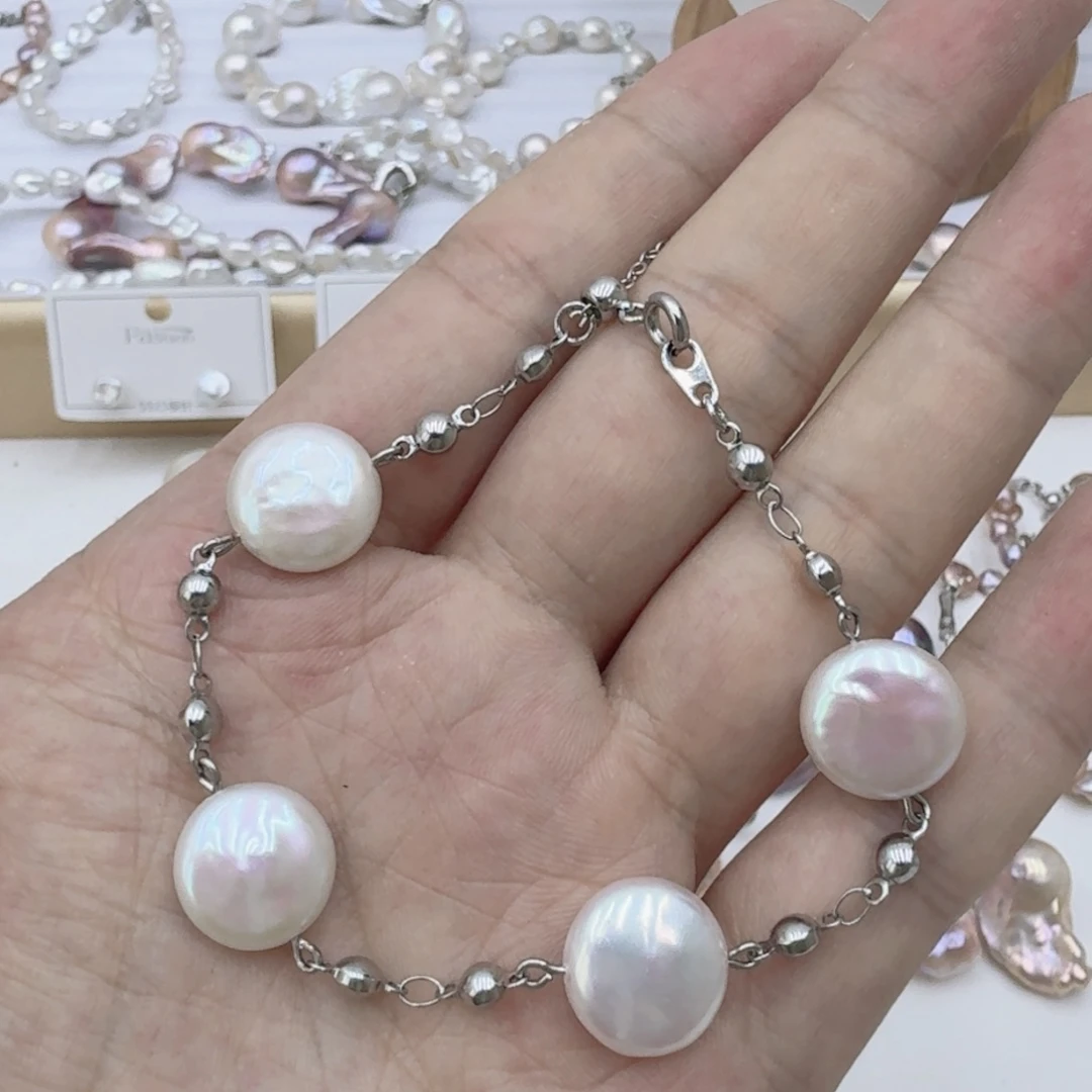 银S925镶嵌淡水珍珠耳饰