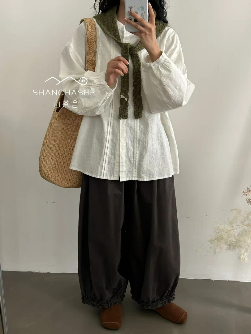 SCS#9598#花边拼接宽松裤子 FL