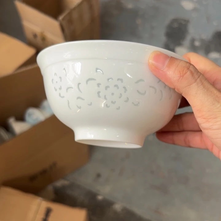 青瓷景德镇陶瓷完品白色两只米饭