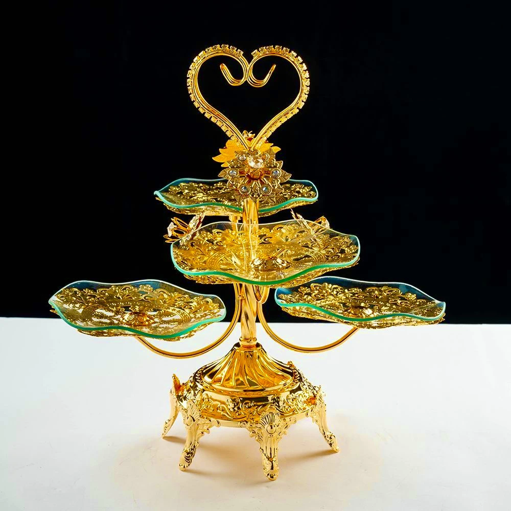 新疆包(4baxlik)邮到家欧式水晶多层网红水果盘现代