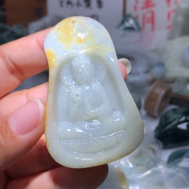翡翠未镶嵌颈饰保真天然A货翡翠