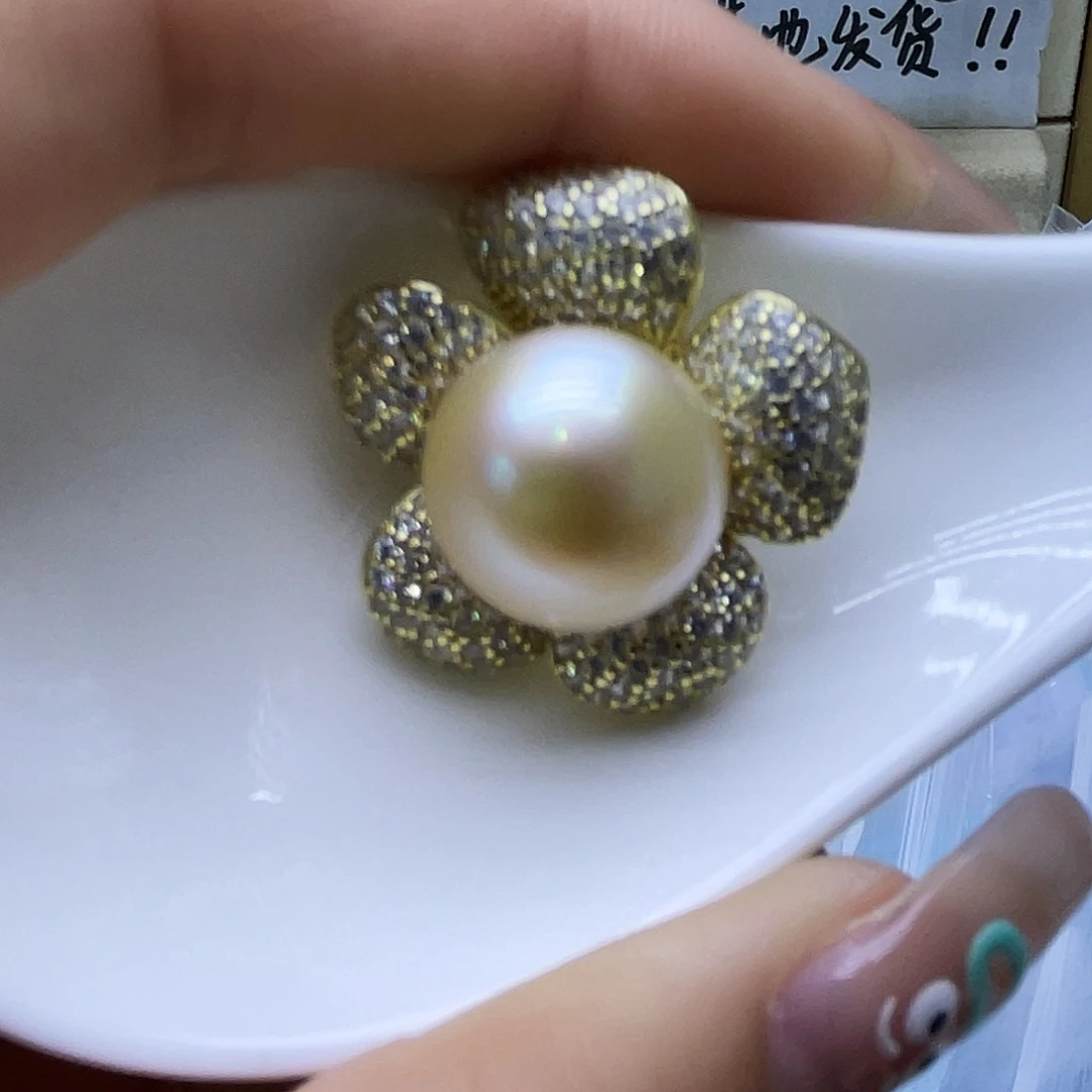 海水珍珠银S925镶嵌颈饰