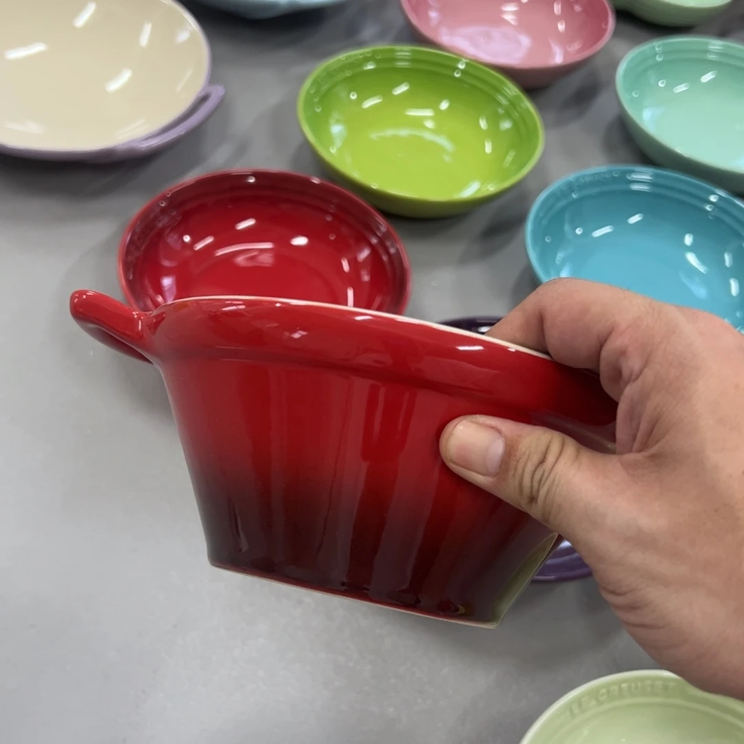 小姐姐家瓷器好漂亮红色双耳wan