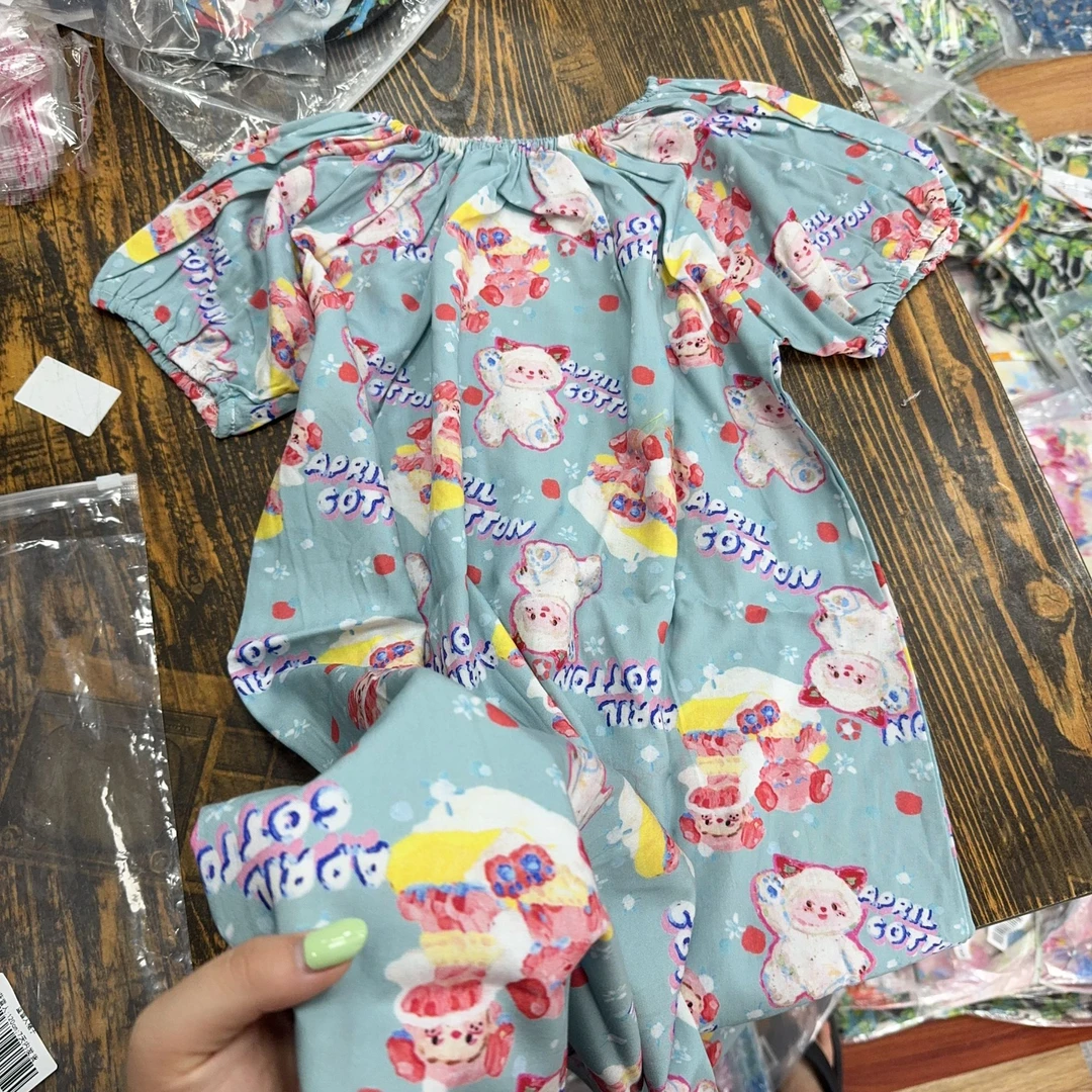 307雪人裙子新款女童夏日中长款连衣裙俏皮童真短袖圆领设计舒适