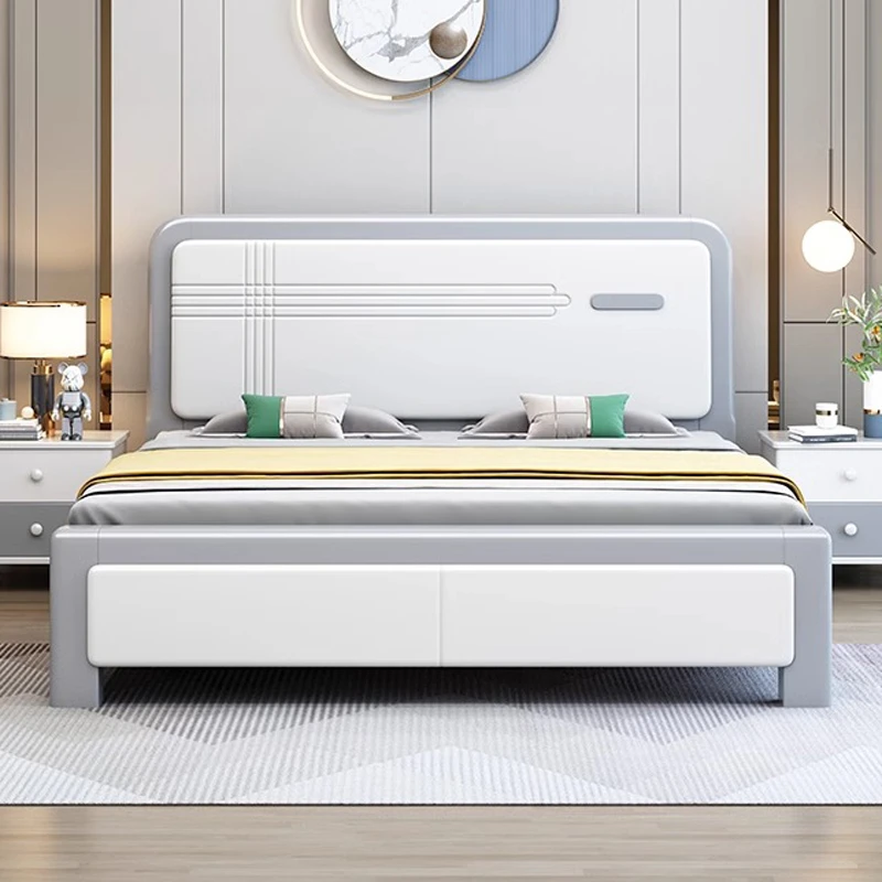 aaaa工厂直销简约实木床北欧风大床简约实木床双人床主卧大床#801