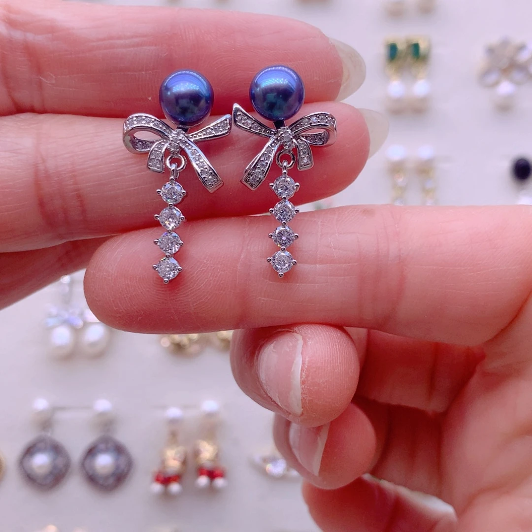 淡水珍珠耳饰合金