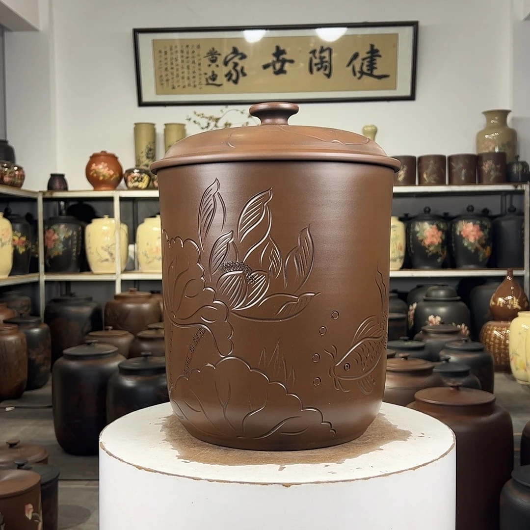 11饼茶缸纯手工古铜色