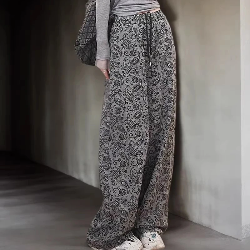 复古印花休闲裤女夏季新款松紧腰显瘦气质短裤女款爆款2025新款