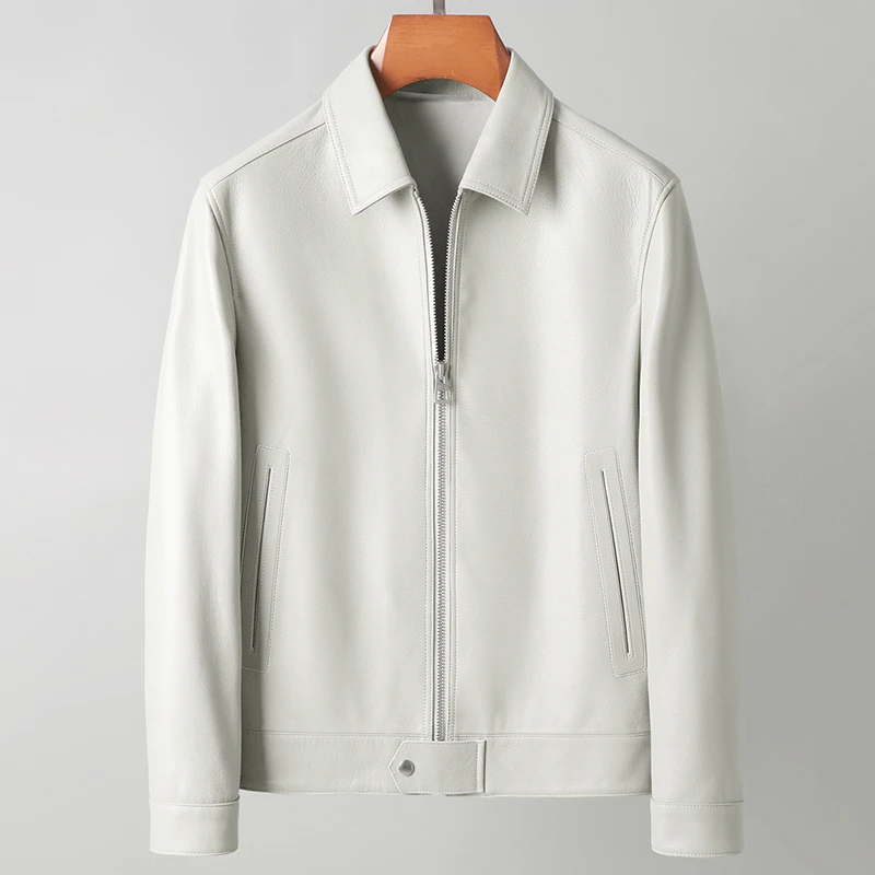 2025春秋男士新款休闲修身绵羊皮真皮皮衣高档时尚潮流皮夹克