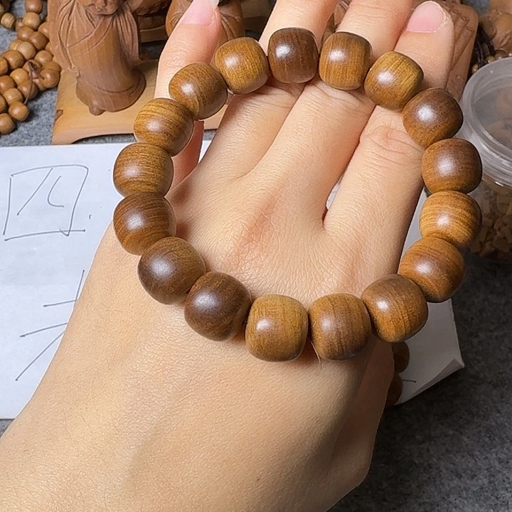 檀香木手串/手链老山檀香黑肉满纹12/13老型珠沉水