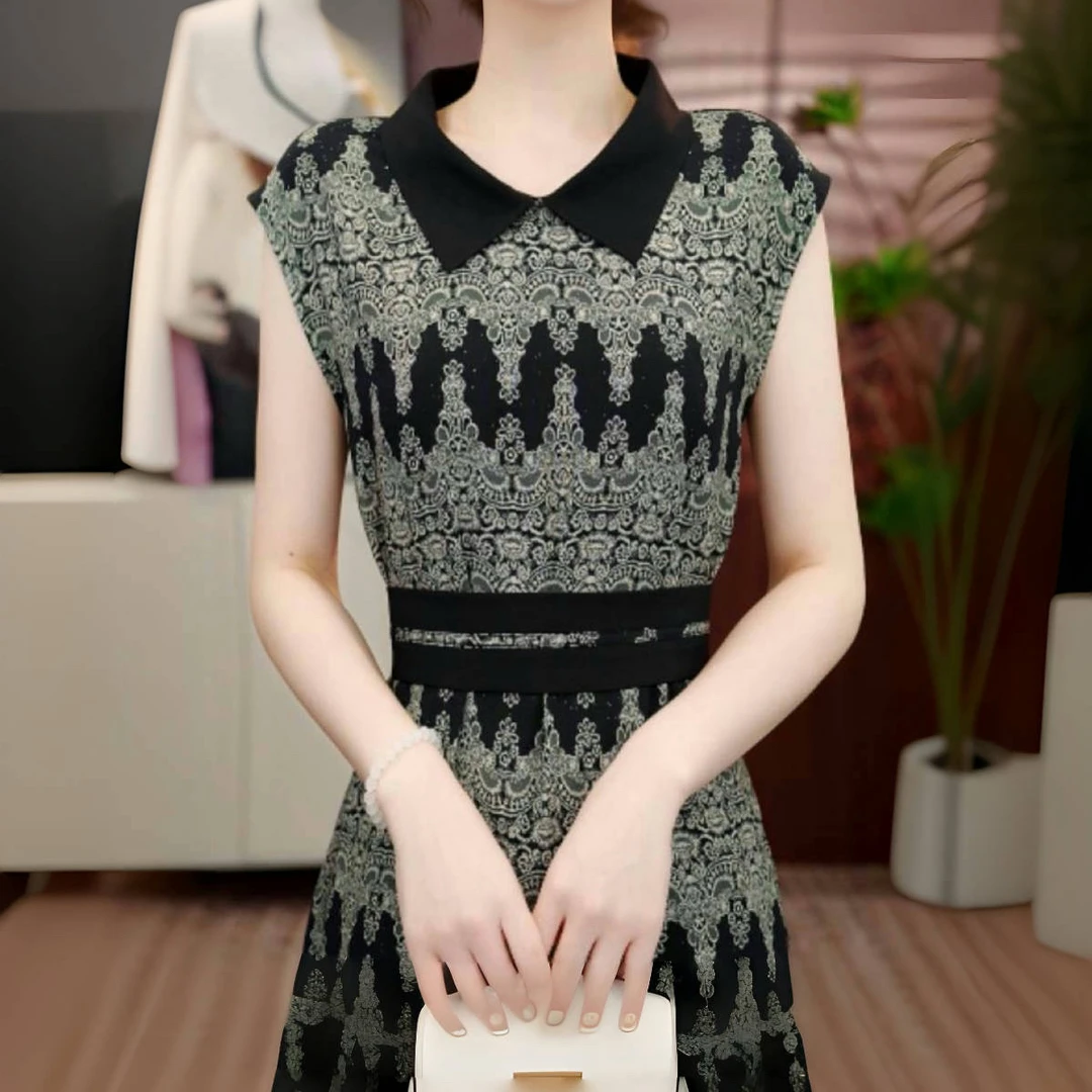 【送腰封】杭州原版正品2025夏季新款减龄碧叶吟风连衣裙女