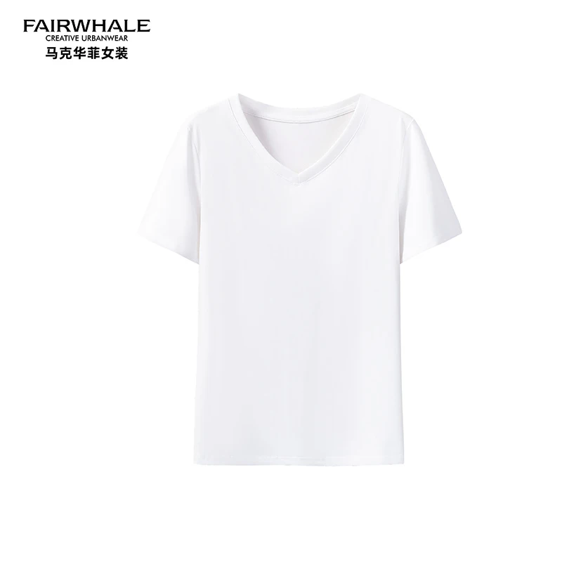 马克华菲女装2025简约舒适亲肤透气T恤基础款休闲百搭 F52001A503