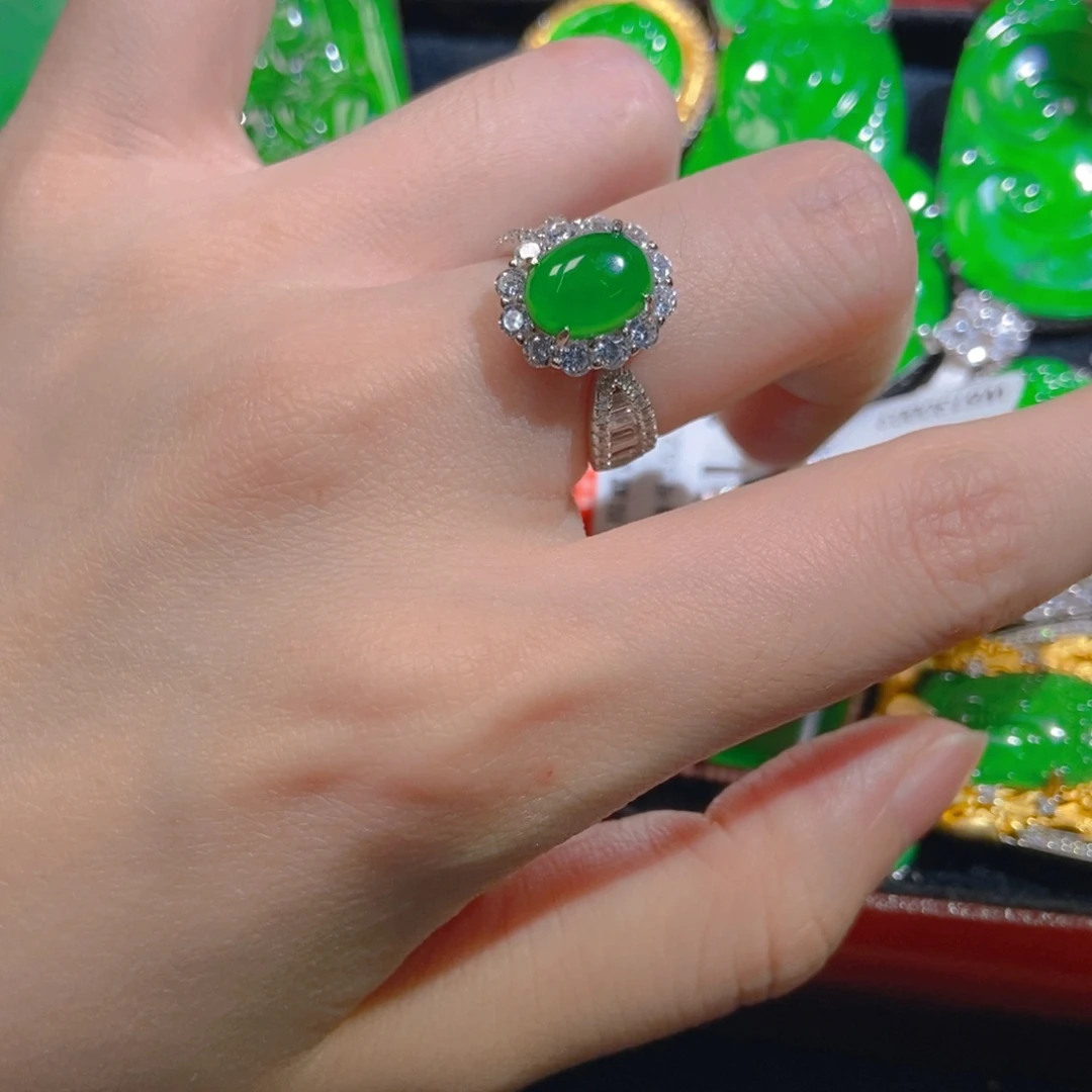 翡翠银S925镶嵌吊坠(不含链)