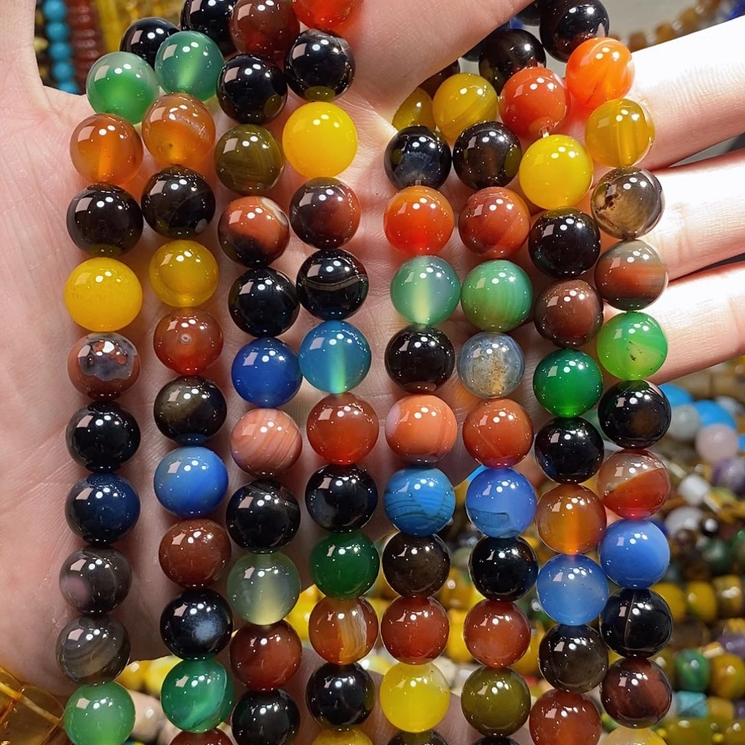 石英质玉未镶嵌，玛瑙多宝12mm，