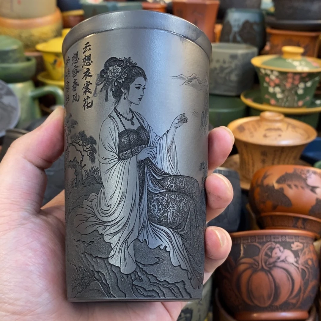 紫砂杯子宜兴全手工紫砂杯