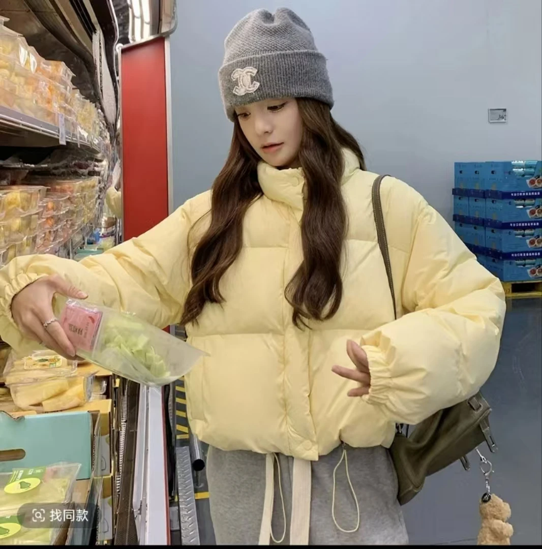 《发热暖宝宝》秋冬学生保暖时尚休闲韩版立领短款宽松棉服外套