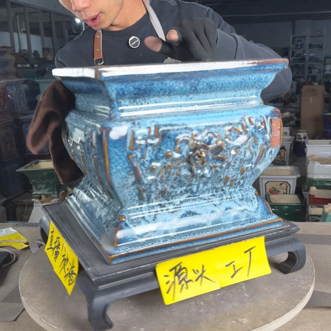 石湾花盆面宽25，高23