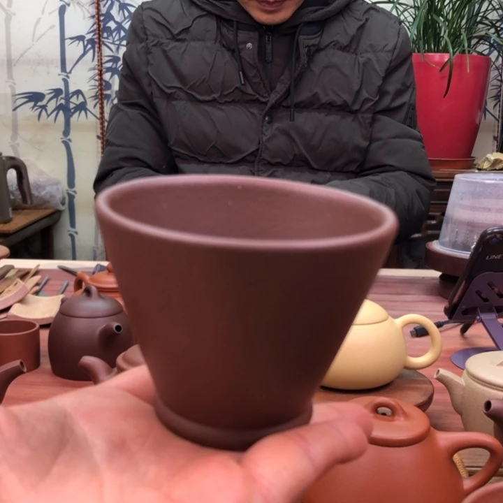 紫砂茶杯老紫泥主人杯